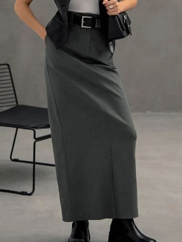 Retro American Slit College Style Skirt - Machoup.com 