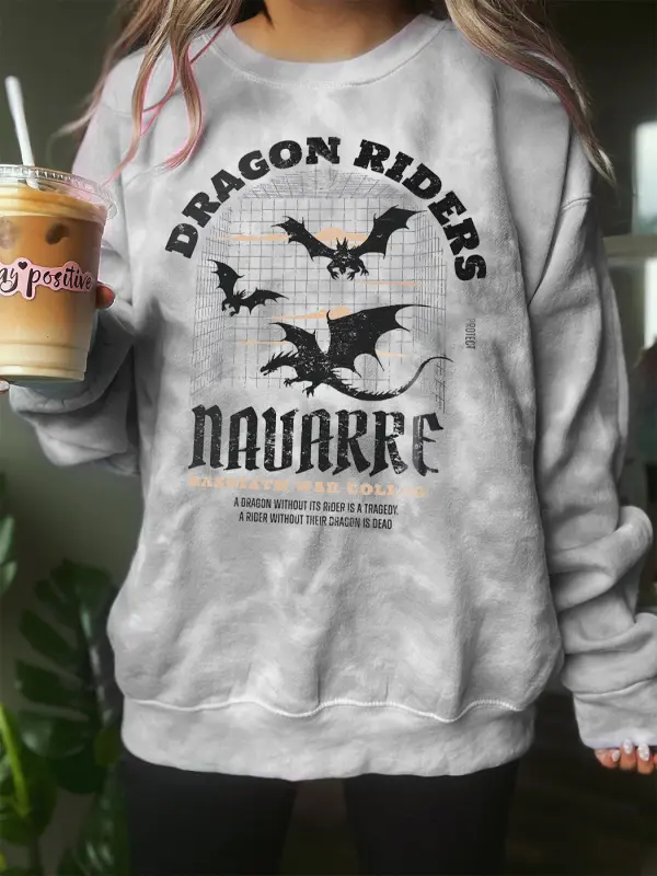 Vintage Dragon Riders Tie Dye Sweatshirt - Viewbena.com 