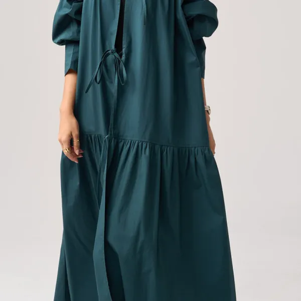 Cotton Linen Cardigan Abaya - Suyuse.com 
