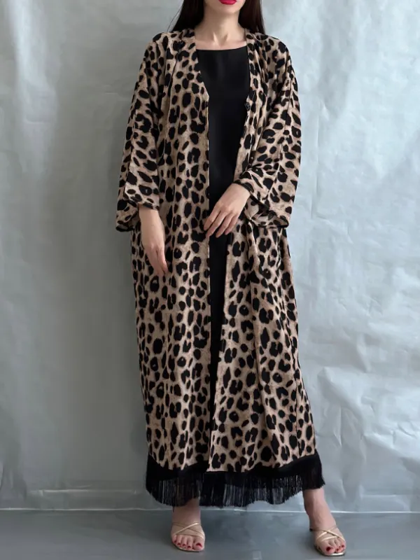 Stylish Leopard Print Dress Robe - Indyray.com 