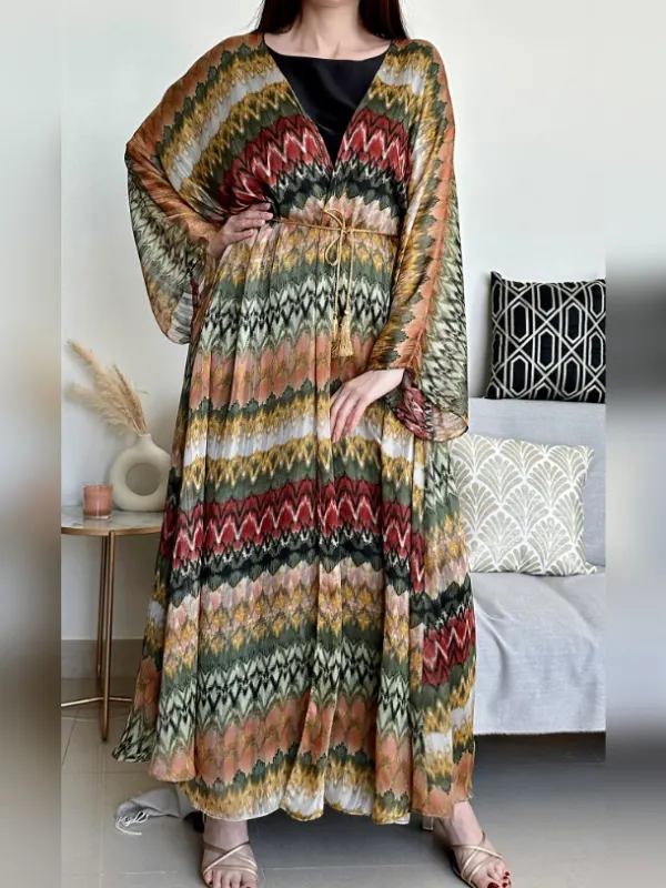 Fashion Tie-dye Printed Dress Robe - Indyray.com 