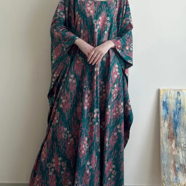 Stylish Floral Pattern Dress Robe - Mosaicnew.com 