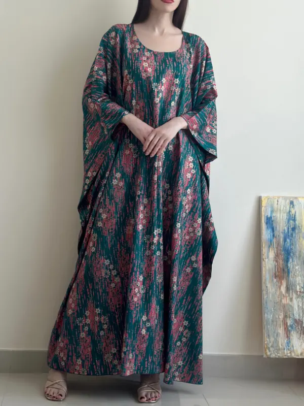 Stylish Floral Pattern Dress Robe - Indyray.com 