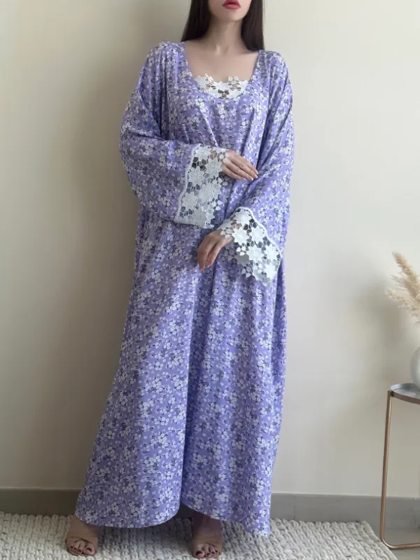 Stylish Floral Dress Robe - Cominbuy.com 