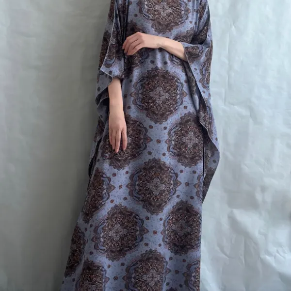 Stylish Ethnic Pattern Print Dress Robe - Mosaicnew.com 