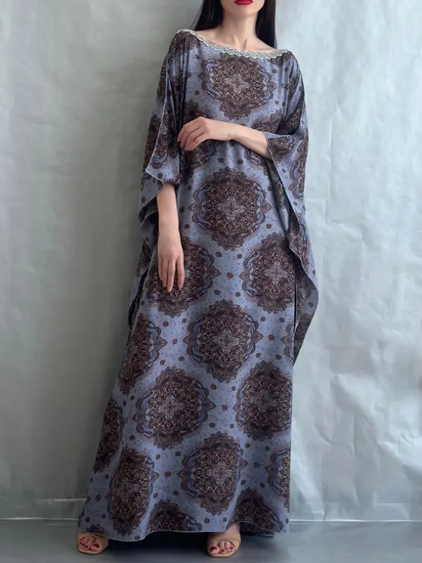 Stylish Ethnic Pattern Print Dress Robe - Indyray.com 