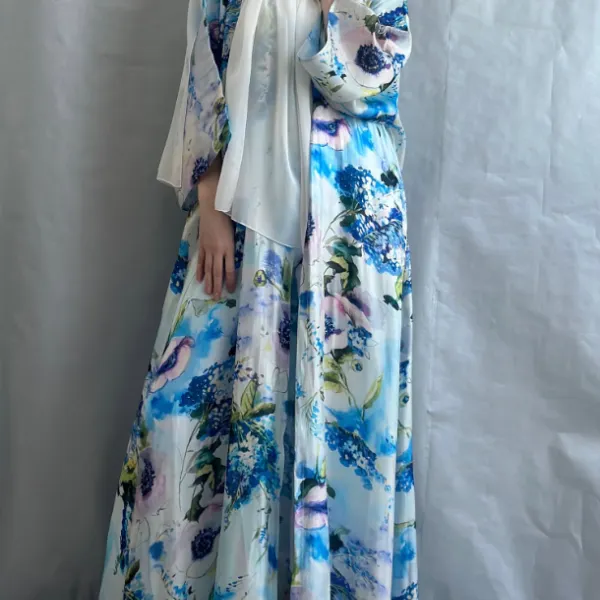 Stylish Floral Dress Robe - Mosaicnew.com 