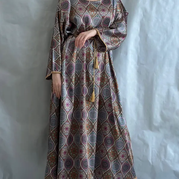 Stylish Graphic Print Dress Robe - Mosaicnew.com 