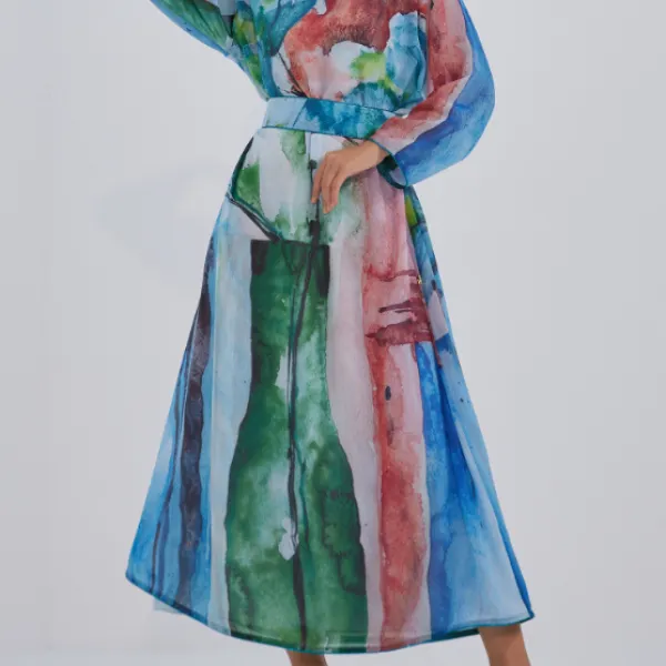 High Fashion Graphic Printed Cardigan Robe - Suyuse.com 