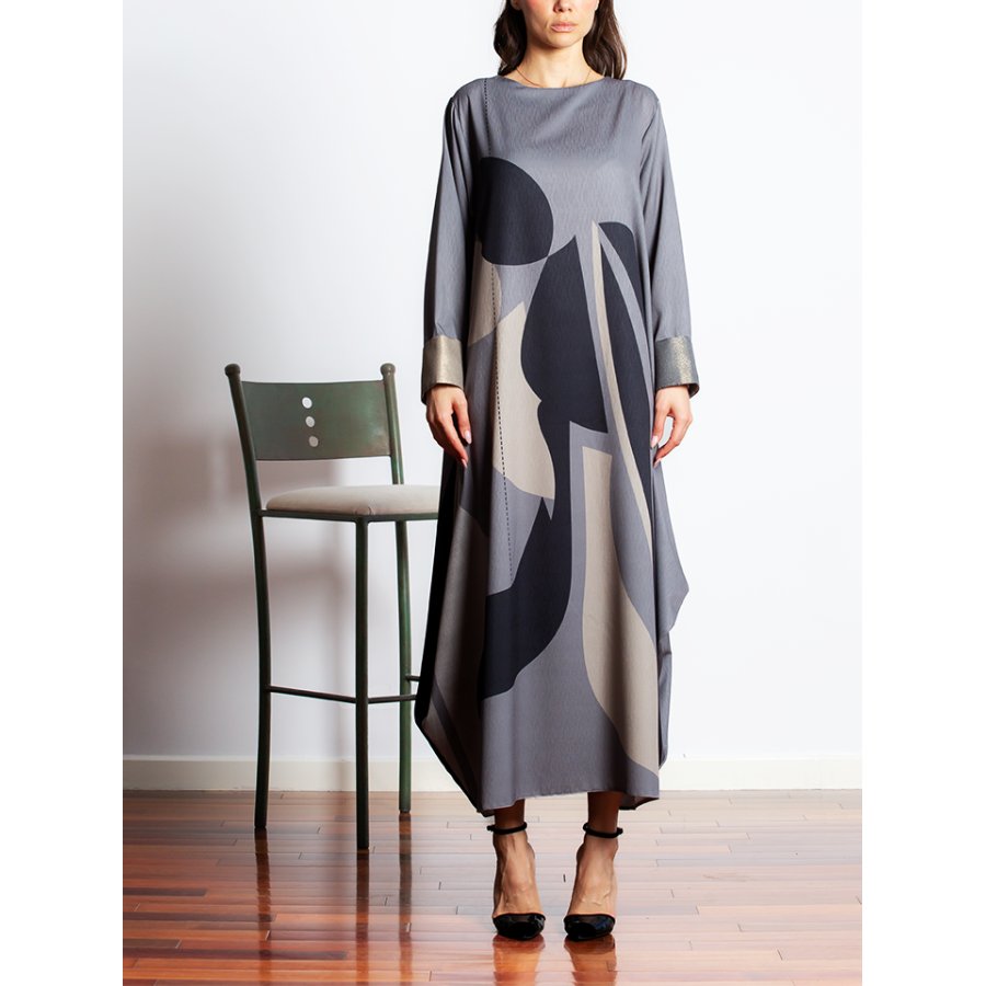 

High-Fashion-Kleid Mit Grafikdruck