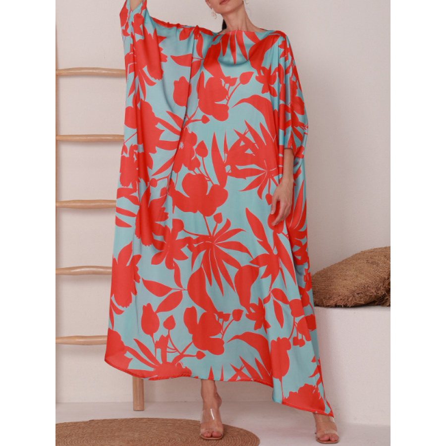 

Stylish Floral Print Dress Robe