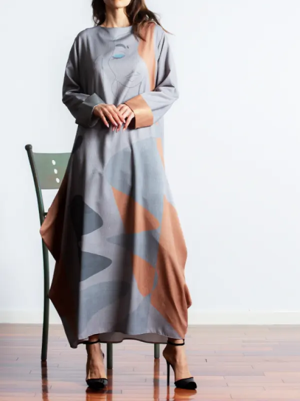 High Fashion Graphic Print Dress - Realyiyi.com 