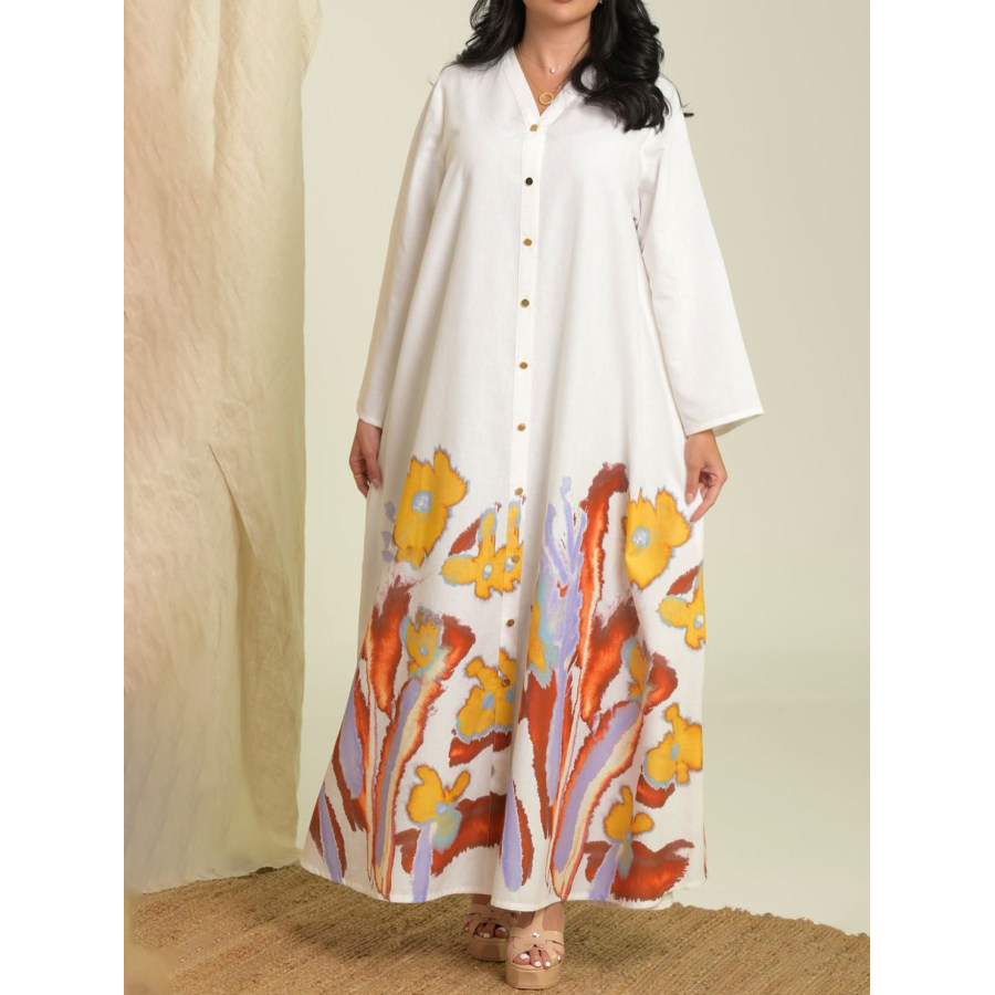 

Women Kaftan Dress Stylish Printed Robe Dress