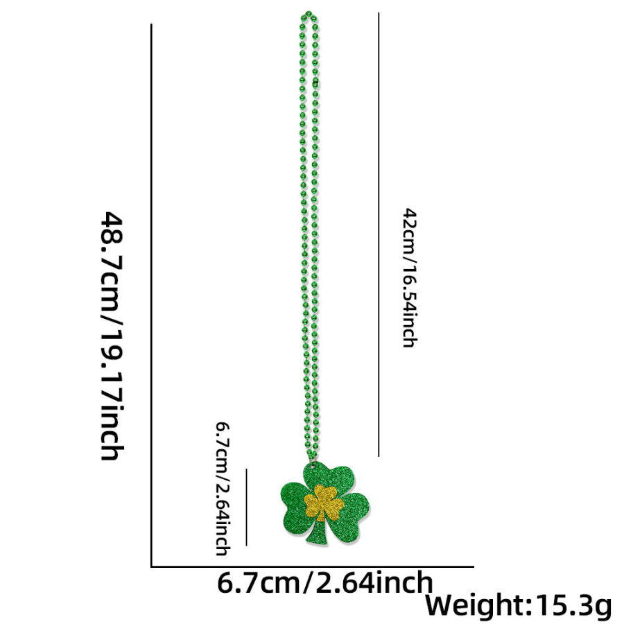 

Halskette Mit Kleeblatt-Anhänger Zum St. Patrick's Day Irisches Festival Party Grün