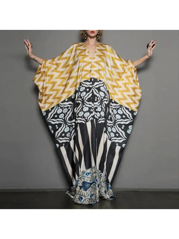 Stylish Printed Ramadan Abaya Dress - Cominbuy.com 