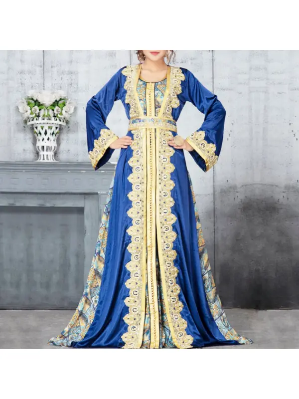 Stylish Printed Robe Dress - Cominbuy.com 