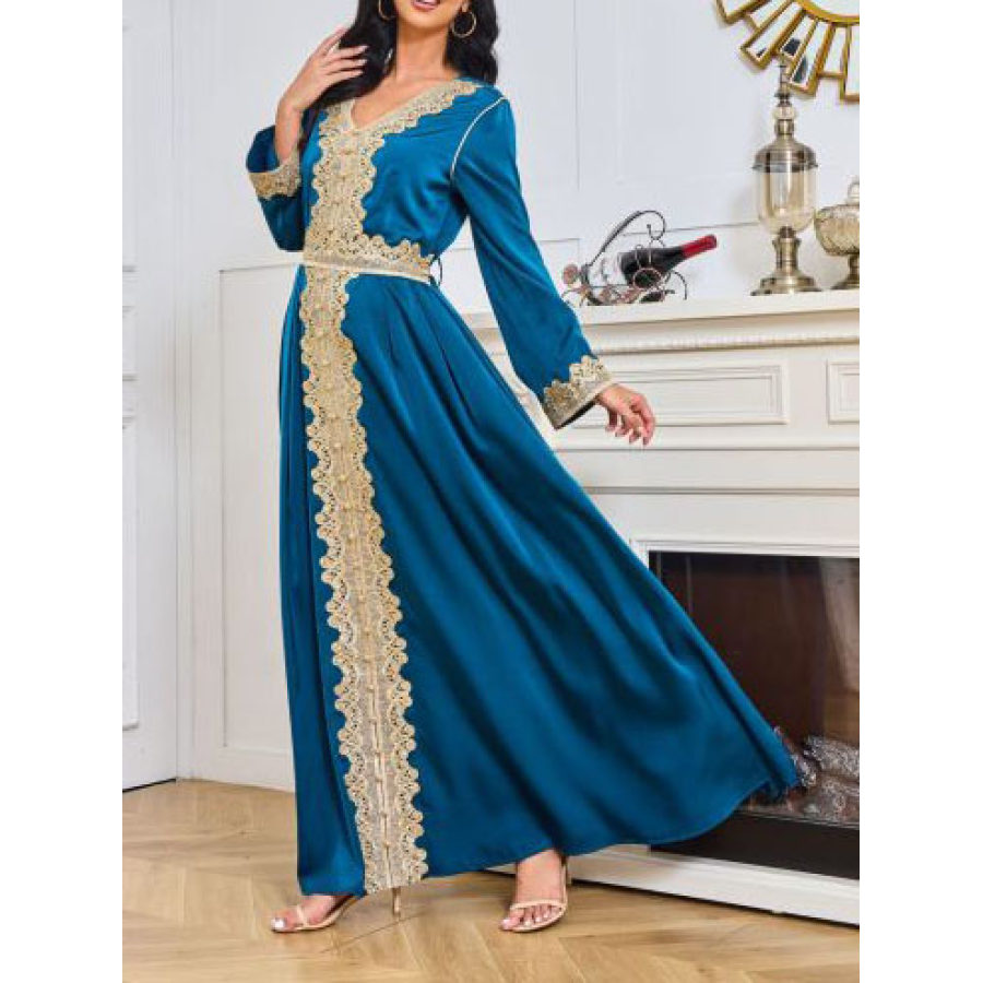 

Модное высококачественное кружевное платье-халат с вышивкой