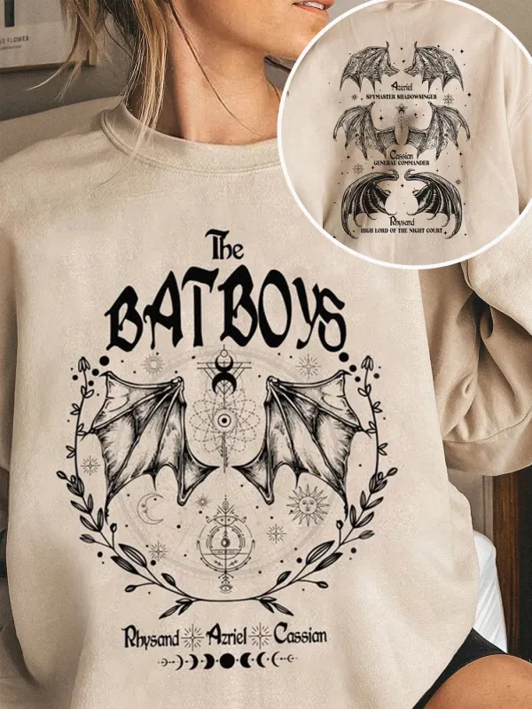 The Bat Boys Wings Double Sided Sweatshirt - Machoup.com 