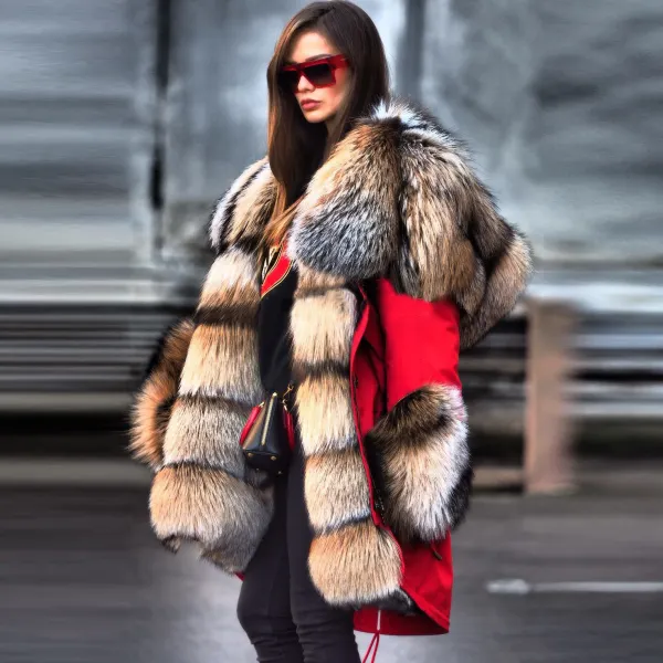 Autumn And Winter Fur Collar High Imitation Fur Overcoat - Leanarea.chimpone.com 