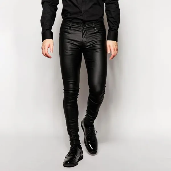 Personalized Rock Skinny Matte Leather Pants - Menilyshop.com 