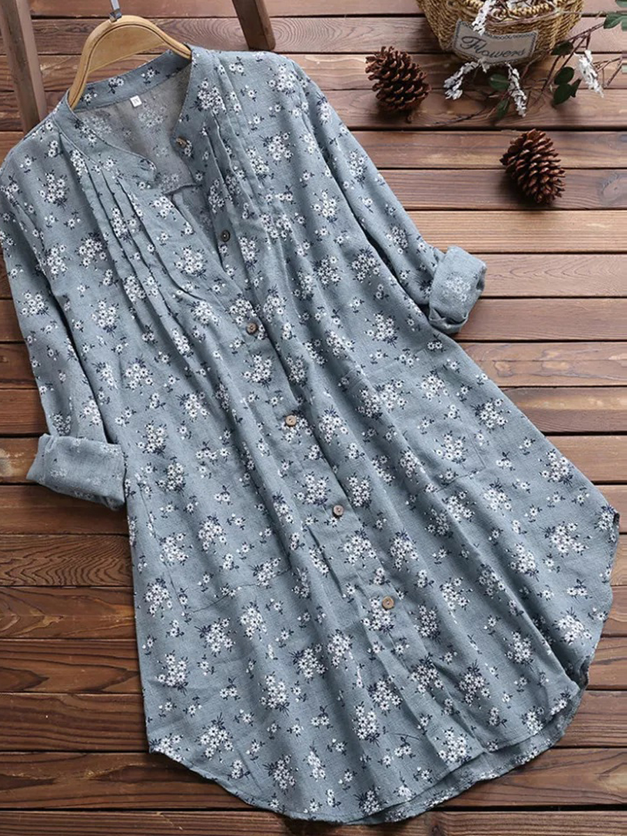 Regular Printed Long Sleeve Top*1 Shirts & Blouses