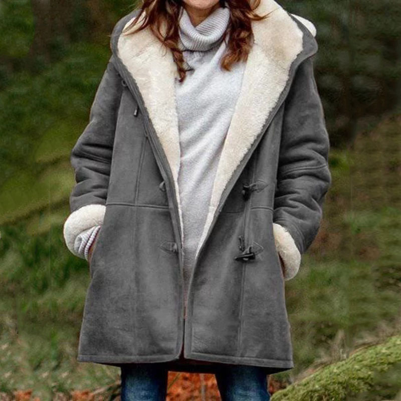 Fold Over Collar Plush Outerwear