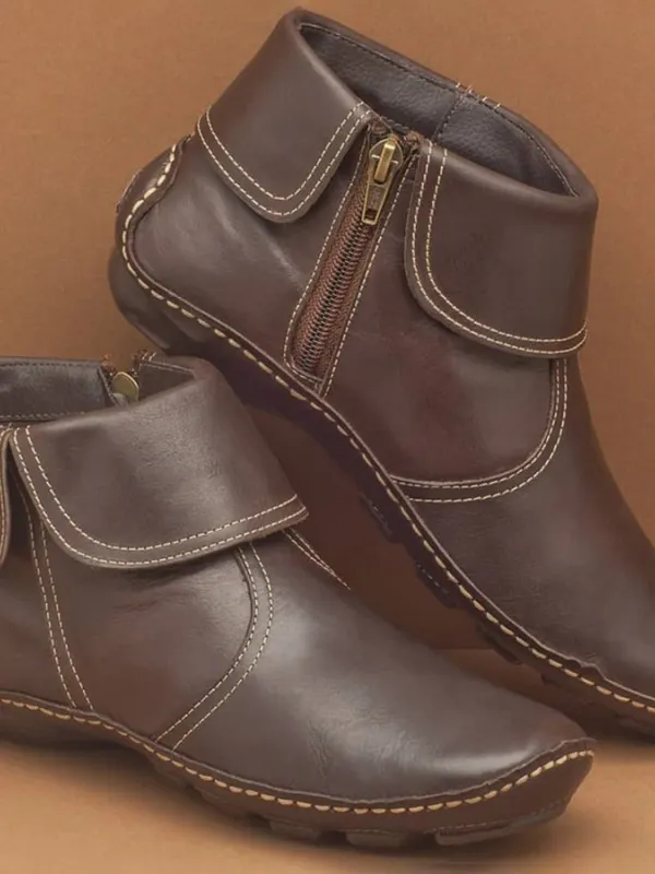 Plain Round Toe Boots - Oasisjoy.com 