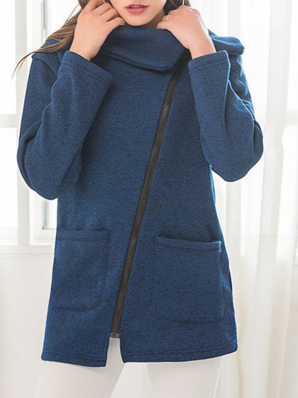 Pure Color Casual Loose Plus Fleece Cardigan Coat