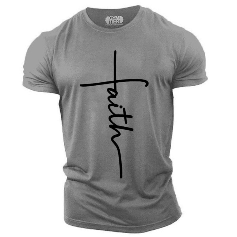 

Men's casual letter print short-sleeved T-shirt