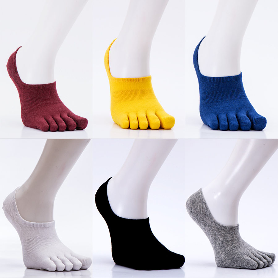 

Fall-proof solid color sweat-absorbent split toe socks