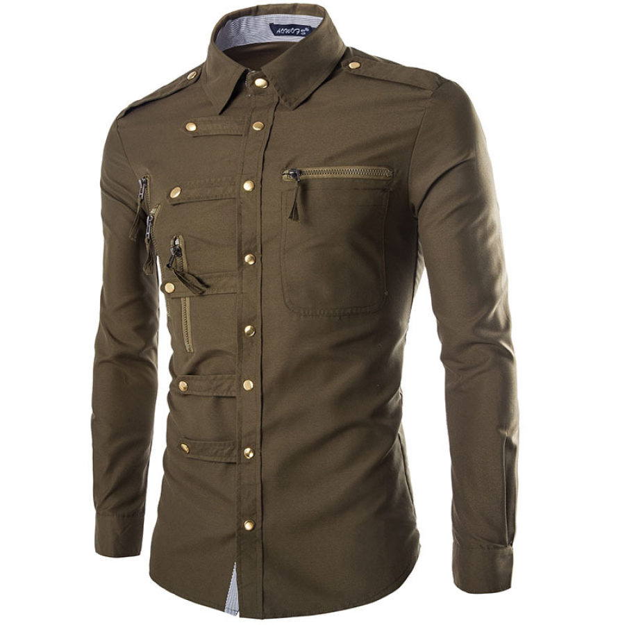 

Men's outdoor zipper long sleeve shirt