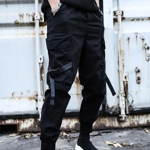Techwear Strapped Multi-pocket cargo Jogger - Styletaken.chimpone.com 