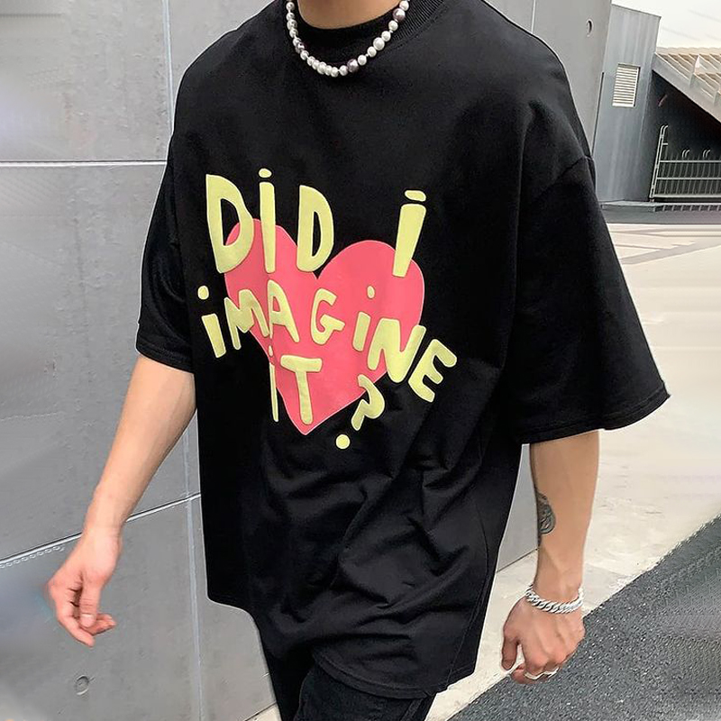 Street Fashion Print Short sleeved T shirt