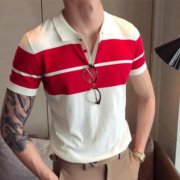 Summer Patchwork POLO Shirts With Short Sleeves - Sanhive.com 