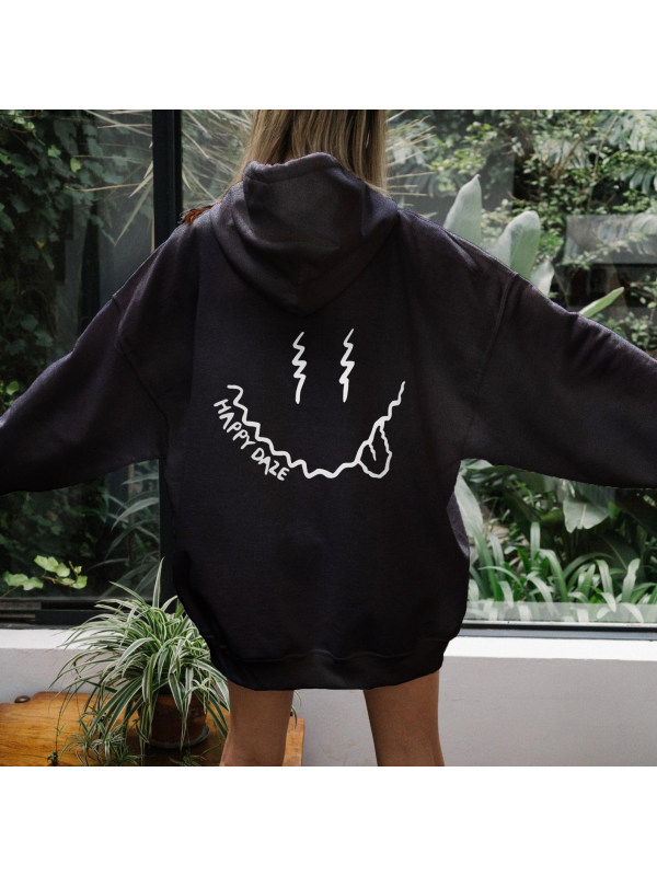 Women's Happy Daze Print Casual Hoodie