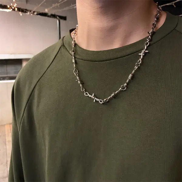 Men's Gothic Punk Thorns Necklace - Kalesafe.com 