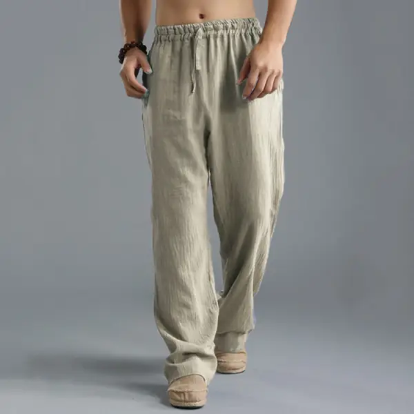 Men's Breathable Linen Casual Sports Pants - Kalesafe.com 