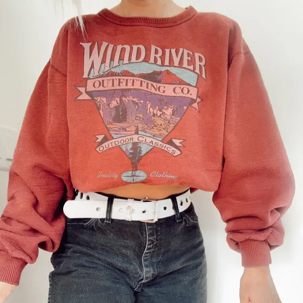 Fashion casual printed long sleeve sweatshirt - Leanarea.chimpone.com 