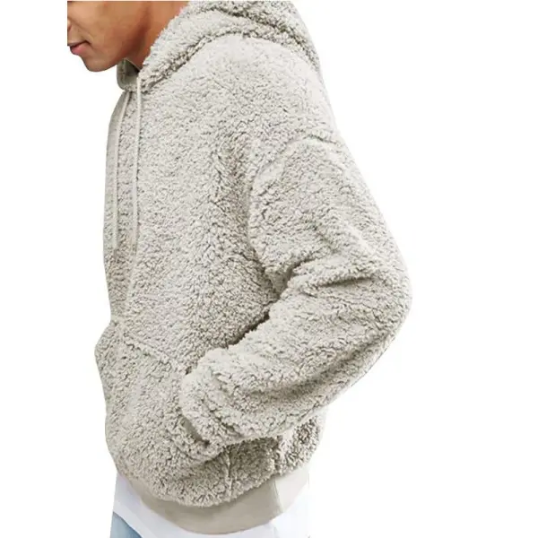Plush Hooded Men's Sweater - Leanarea.chimpone.com 