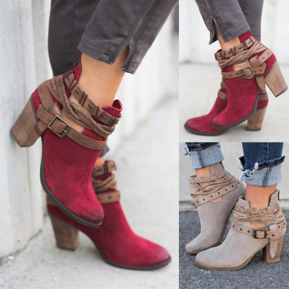 Women's Fashion Thick Heel Boots