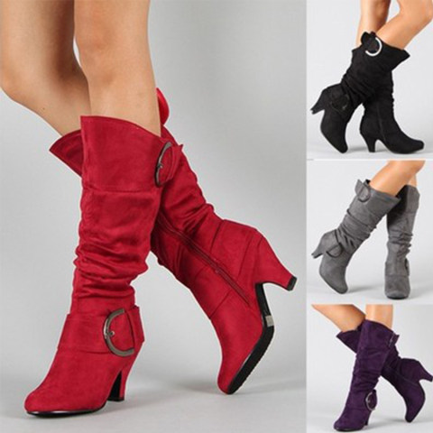 Womens Fashion Thick Heel Boots