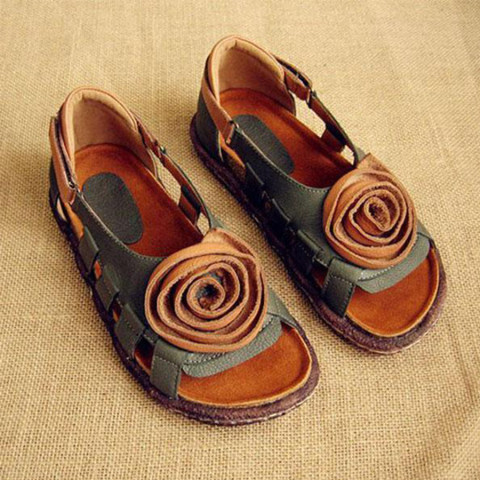 Womens color Block Flat Peep Toe Casual Travel Flat Sandals