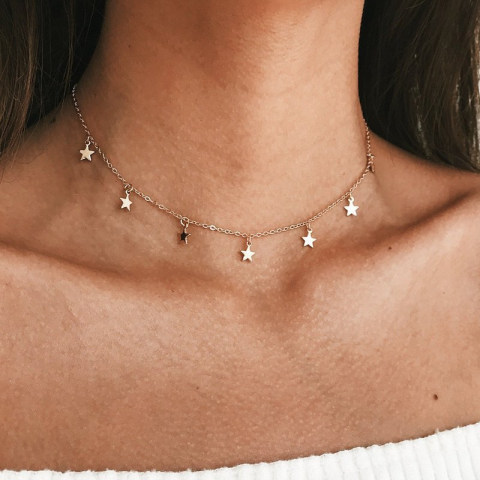Fashionable simple pentagram pendant necklace