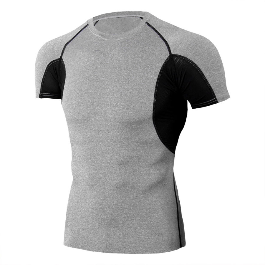 

Mens Fitness Sports Running Training Tight Short Sleeves