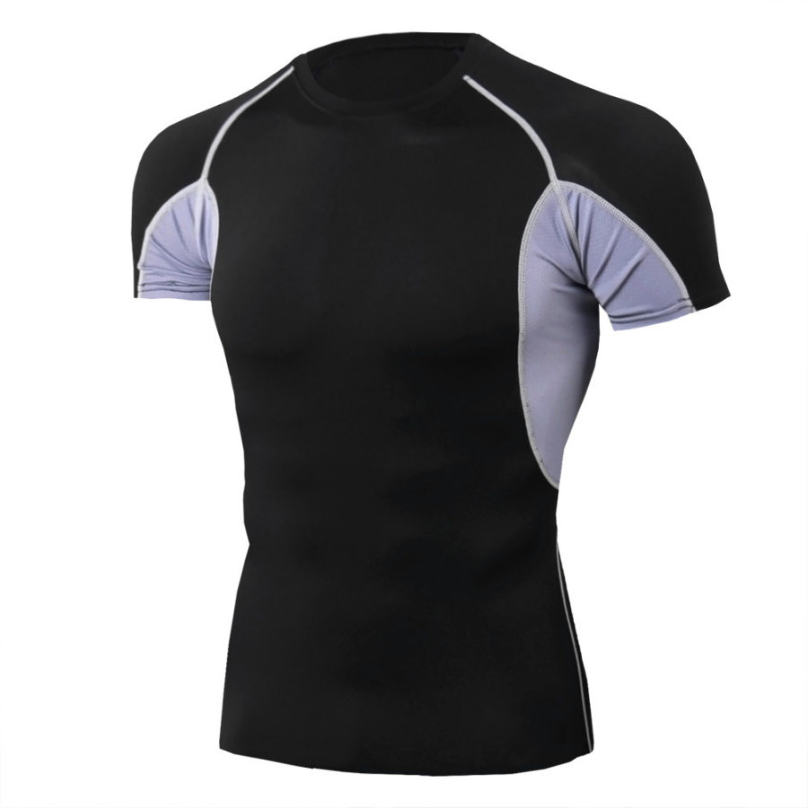 

Mens Fitness Sports Running Training Tight Short Sleeves