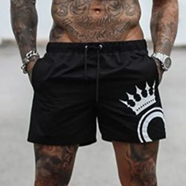 Mens fashion simple printed casual shorts - Leanarea.chimpone.com 