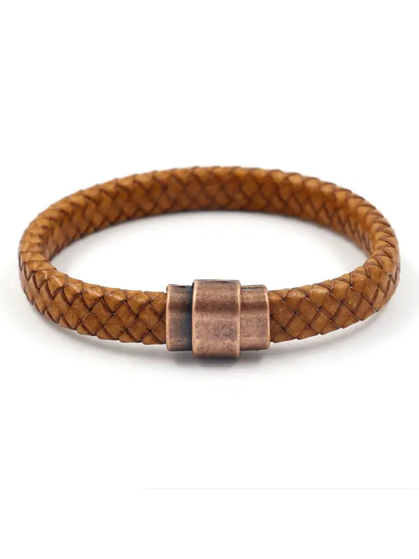 Vintage Leather Braided Leather Bracelet - Fashionmia.chimpone.com 