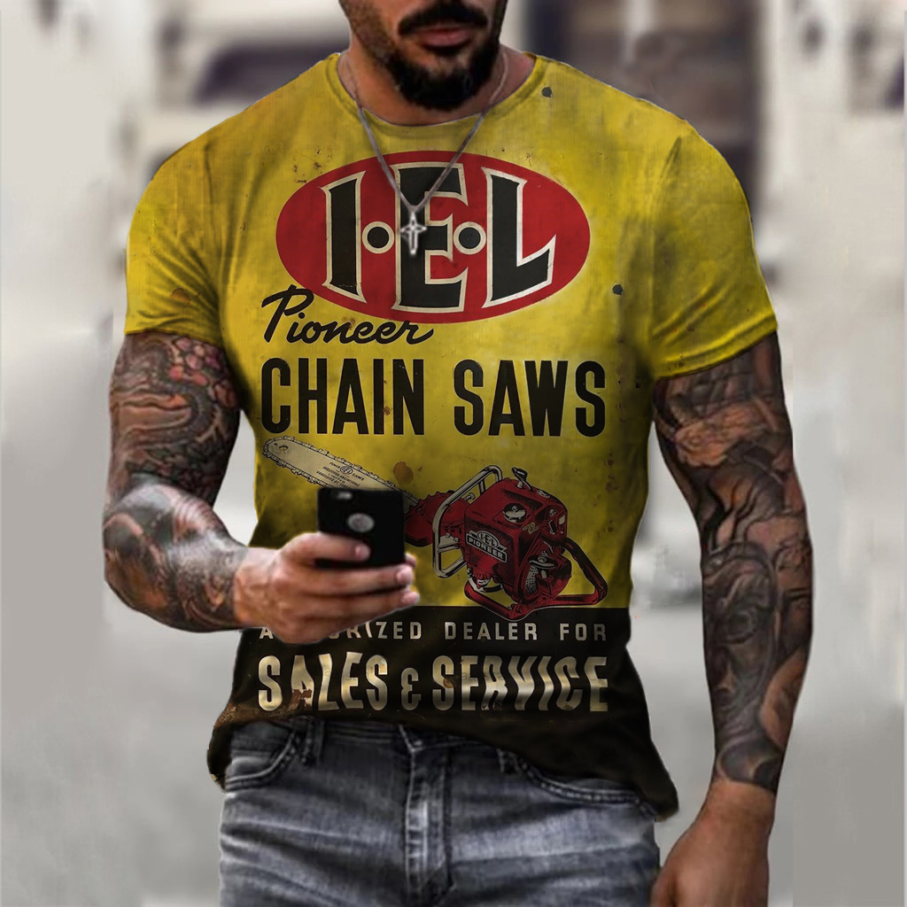 Chainsaw Logo Retro Casual Chic T-shirt