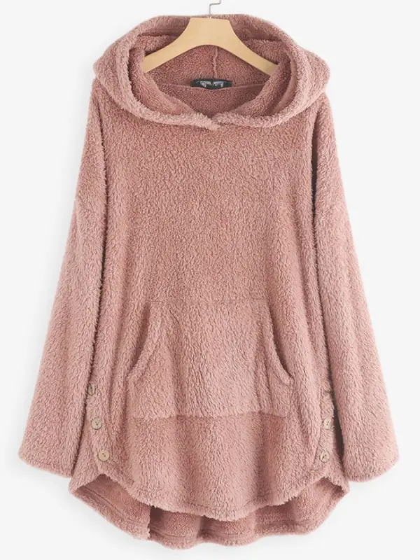 Manteau à Capuche En Laine D'agneau Solide Et Décontractée - Maxizero.chimpone.com 