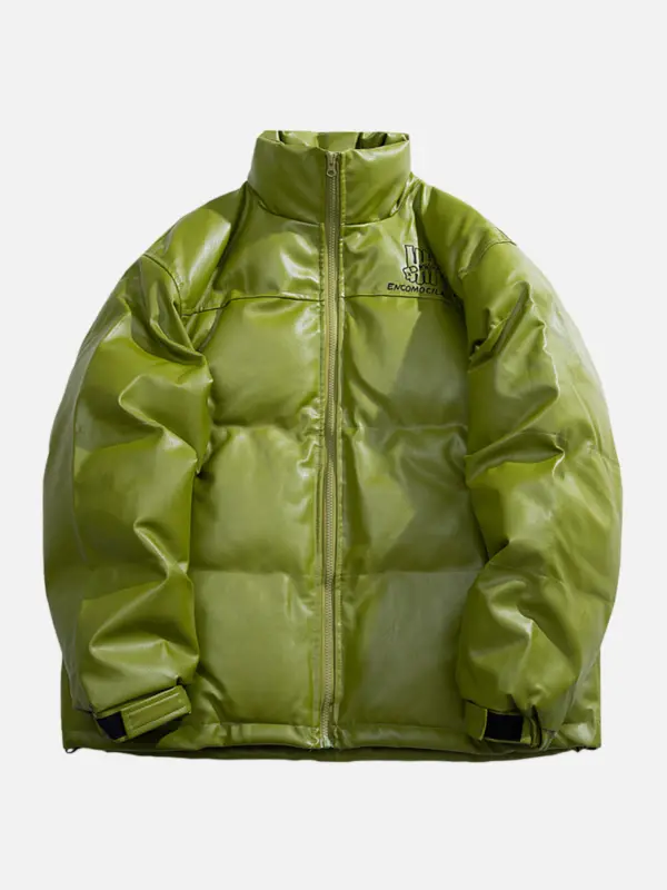 The Supermade American Vintage Hip-hop Pu Leather Warm Down Jacket - Maxizero.chimpone.com 
